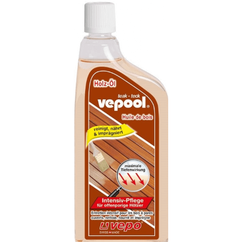 Vepool Teak Huile d'entretien intensif du bois liquide 300ml Vepool Teak Huile d'entretien intensif du bois liquide 300ml