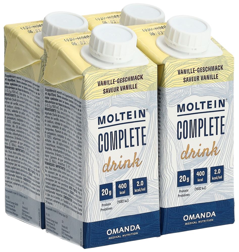 MOLTEIN Complete Drink Vanille 4 Tetra 200ml MOLTEIN Complete Drink Vanille 4 Tetra 200ml