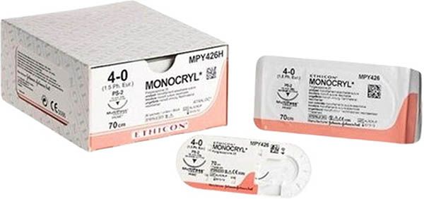 MONOCRYL PLUS 70cm non coloré 4-0 P-3 36 pièces