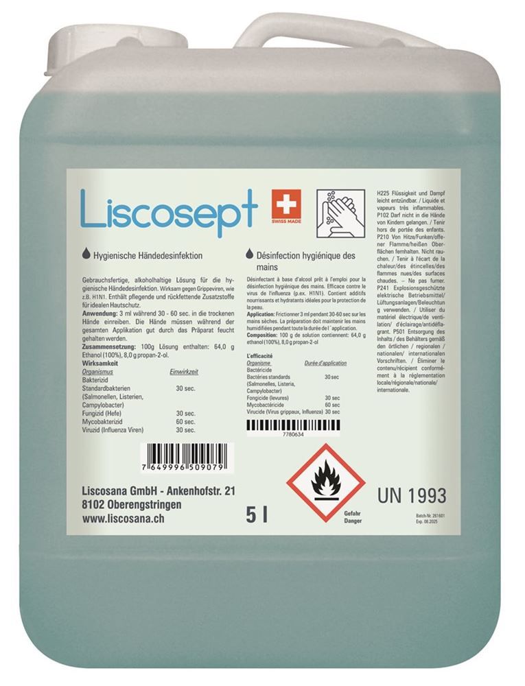LISCOSEPT Soft Gel désinfectant pour les mains 5000ml