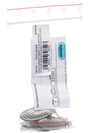 Sundo Chaîne de serviettes 53cm argent avec clips