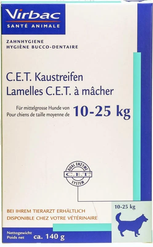 CET Hygiène dentaire bandes à mâcher chiens 10-25 kg 140 g