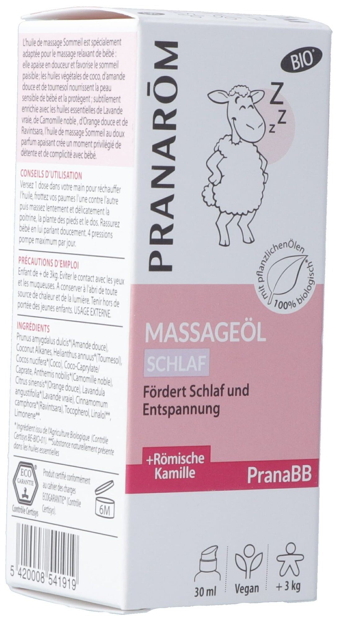 PRANAROM Huile de massage PranaBB Sommeil Bio Eco 30ml PRANAROM Huile de massage PranaBB Sommeil Bio Eco 30ml