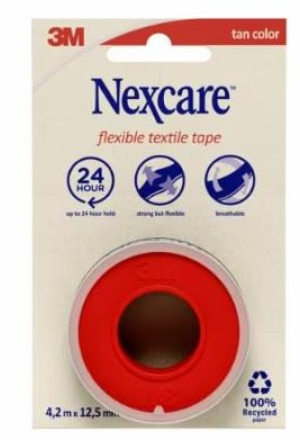 3M Nexcare Flexible Textile Tape 4.2mx12.5mm Rouleau 3M Nexcare Flexible Textile Tape 4.2mx12.5mm Rouleau