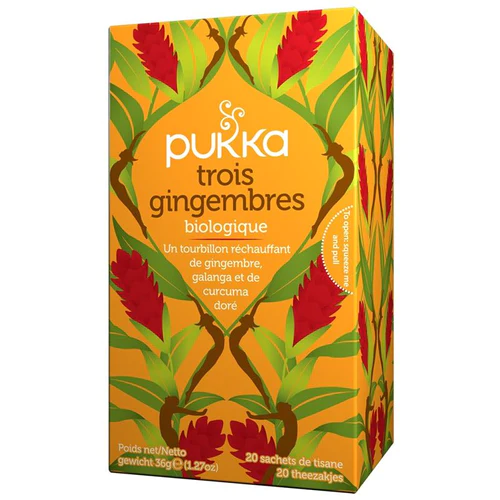 Pukka Trois Gingembres Thé bio Btl 20 pièces