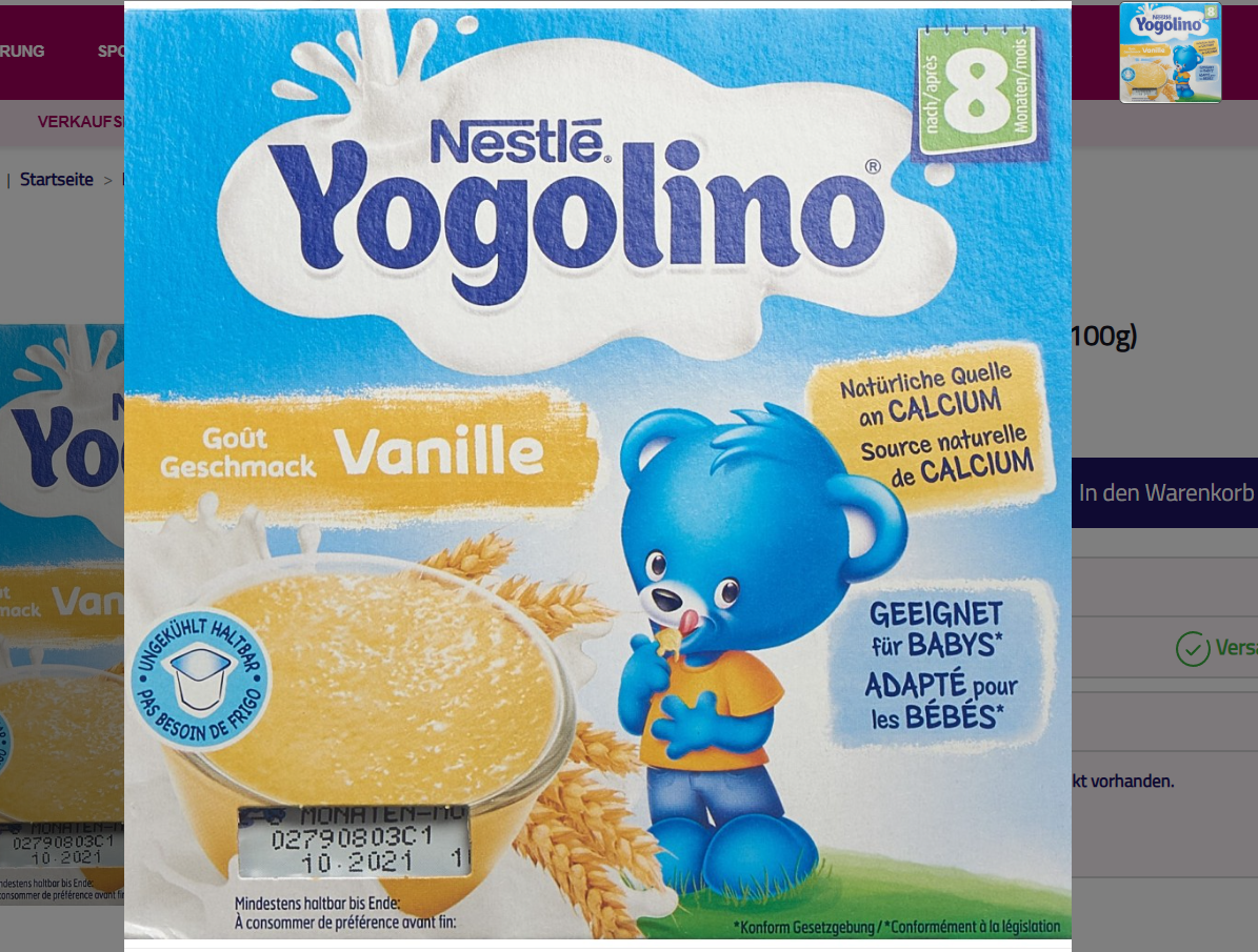 Nestlé Yogolino Vanille 8M 4 x 100g