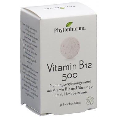 Phytopharma Vitamine B12 comprimés à sucer 500mcg 30 pièces Phytopharma Vitamine B12 comprimés à sucer 500mcg 30 pièces