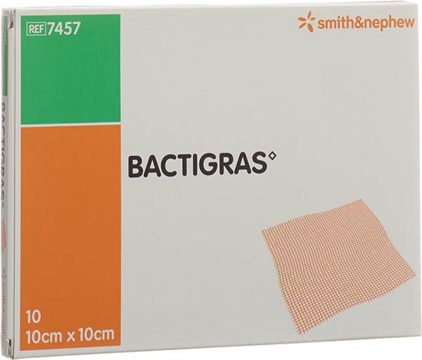 Pansement de gaze Bactigras 10cmx10cm 10 Btl