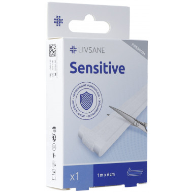 Pansement adhésif Livsane Premium Sensitive 1mx6cm Pansement adhésif Livsane Premium Sensitive 1mx6cm