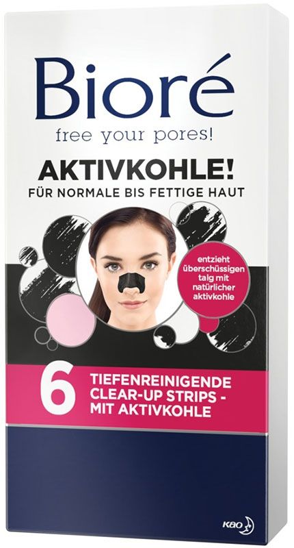 BIORE nettoyage en profondeur Clear-Up Strip charbon actif 6 pièces