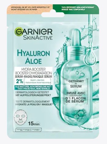Garnier Skin Masque en tissu Hydra Bomb Acide Hyaluronique + Aloe Vera 28g