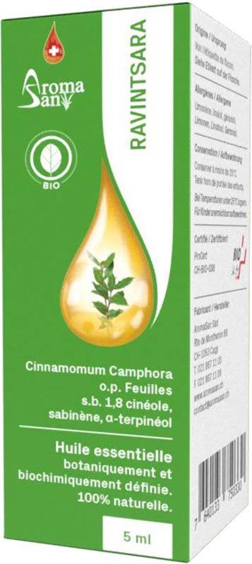 Aromasan Ravintsara Huile essentielle en boîte Bio 5ml Aromasan Ravintsara Huile essentielle en boîte Bio 5ml