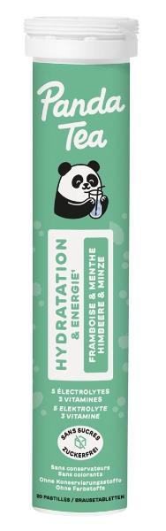 Panda Tea Hydratation Comprimés effervescents Framboise & Menthe 20 pièces