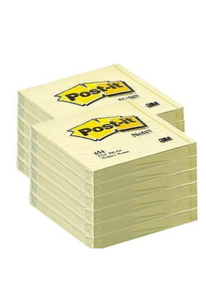 Papillons adhésifs POST-IT 76x76mm jaune 12 x 100 pièces