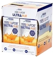 Resource Ultra Fruit Orange, 4 briques Tetra Pak de 200 ml