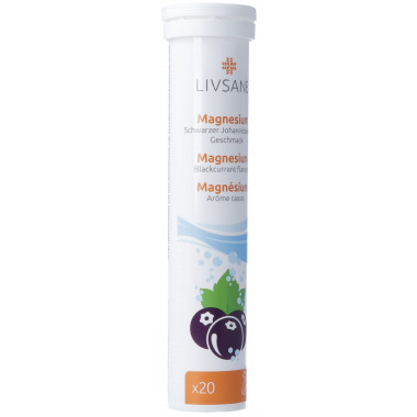Livsane Magnésium saveur cassis 20 pièces Livsane Magnésium saveur cassis 20 pièces