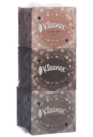 Kleenex ULTRASOFT Lingettes cosmétiques cube Trio 3 x 48 pièces