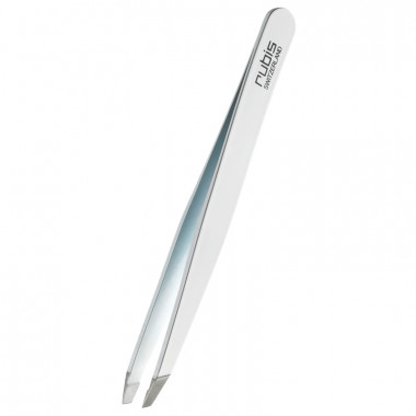 Pincette Rubis oblique blanche Inox Pincette Rubis oblique blanche Inox
