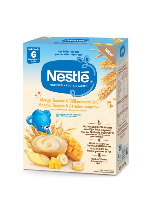 Nestlé Bouillie au lait Mangue Bana&Céréales complètes 6M 450g