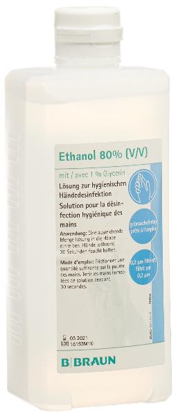 B. BRAUN Ethanol 80% Glycérine 1% Bouteille ovale de 500 ml