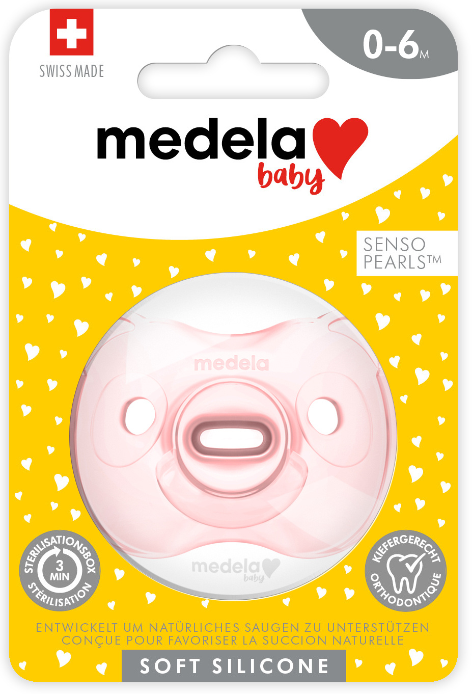 Medela Baby Sucette souple en silicone 0-6 rose Medela Baby Sucette souple en silicone 0-6 rose