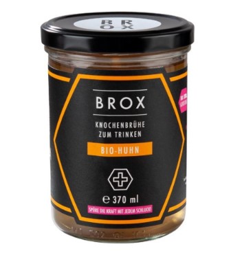 BROX Bouillon d'os poulet verre 370ml