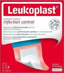 LEUKOPLAST Leukomed Sorbact 8x10cm st 3 pieces