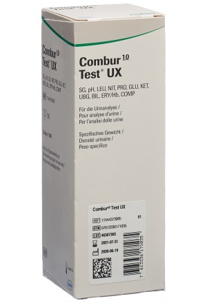 Combur 10 Test UX bandelettes allemand/français/italien 100 pièces Combur 10 Test UX bandelettes allemand/français/italien 100 pièces