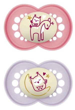 MAM Night Sucette 6-16 mois rose/pourpre 2 pièces