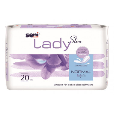 Seni Lady Slim Protections normales anatomiques respirantes 10.5x28cm 3 gouttes 20 pièces