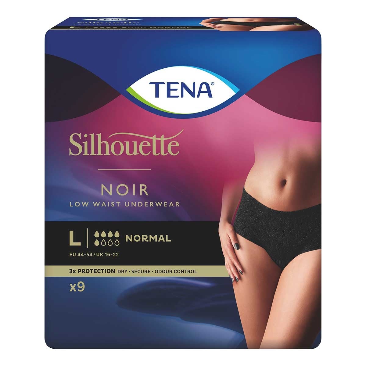 TENA Silhouette Normal L noir 9 pièces