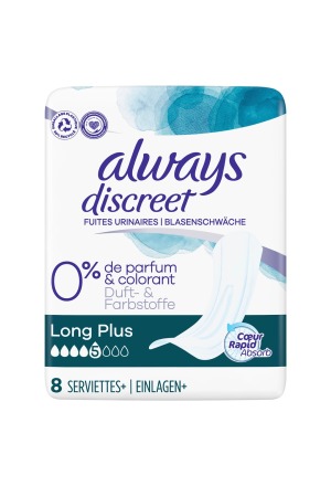 ALWAYS Discreet Incontinence Long Plus 0% 8 pièces