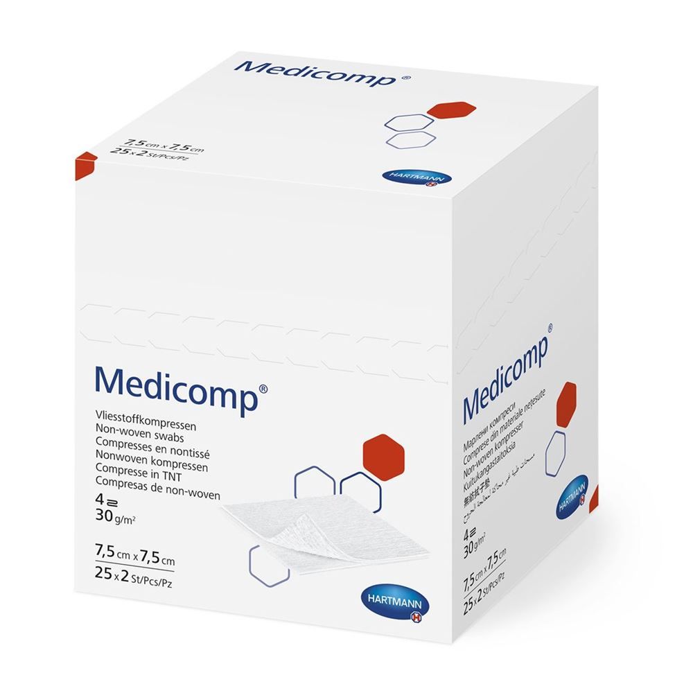 Medicomp Bl 4 plis S30 7.5x7.5 stérile 100 x 2 pièces