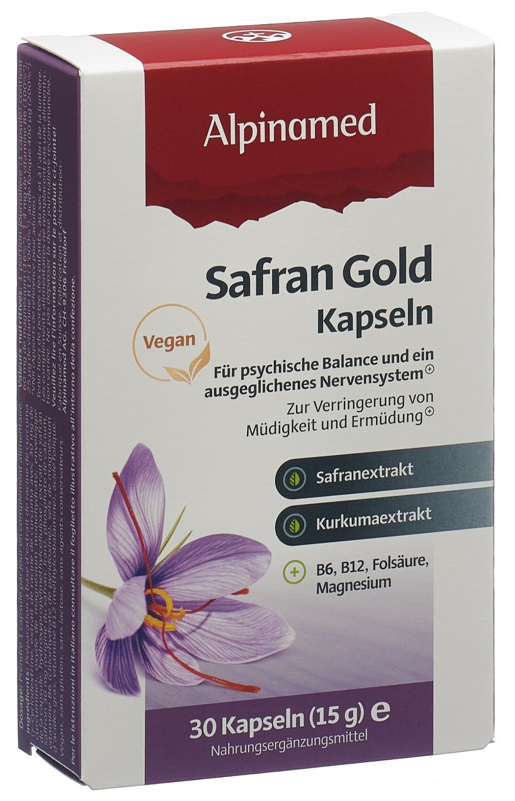 ALPINAMED Gélules au safran or 30 pièces ALPINAMED Gélules au safran or 30 pièces