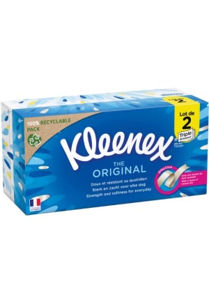 Kleenex ORIGINAL boîte de mouchoirs cosmétiques Duo 2 x 72 pièces