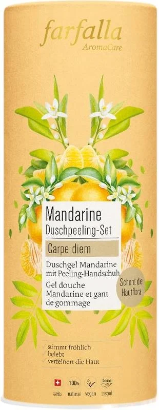 farfalla Set de douche exfoliante Mandarine