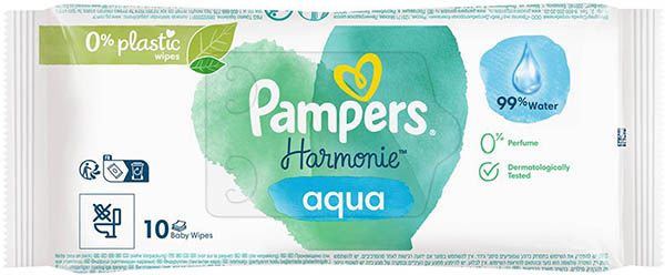 Pampers Lingettes humides Aqua Travelpack 10 pièces