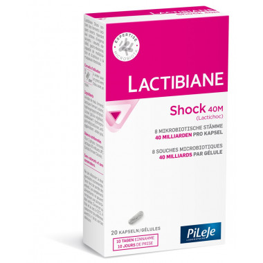LACTIBIANE Shock 40M Caps 20 pièces LACTIBIANE Shock 40M Caps 20 pièces
