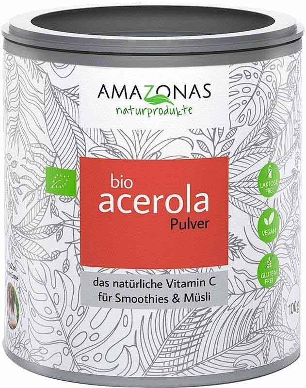 AMAZONAS acerola Poudre bio avec 17% de vitamine C 100g AMAZONAS acerola Poudre bio avec 17% de vitamine C 100g