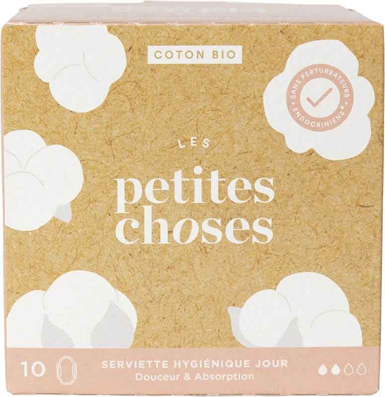 LES PETITES CHOSES Serviettes hygiéniques jour bio 10 pièces