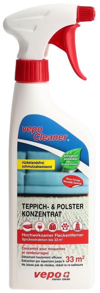 Vepocleaner concentré pour tapis + rembourrage et détachant Spray injection-extraction jusqu'à 33m2 500ml Vepocleaner concentré pour tapis + rembourrage et détachant Spray injection-extraction jusqu'à 33m2 500ml
