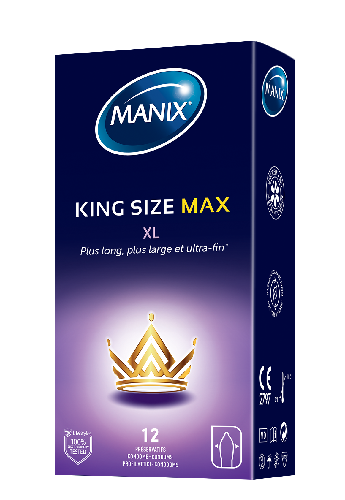 MANIX King Size Max Préservatifs XL 12 pièces