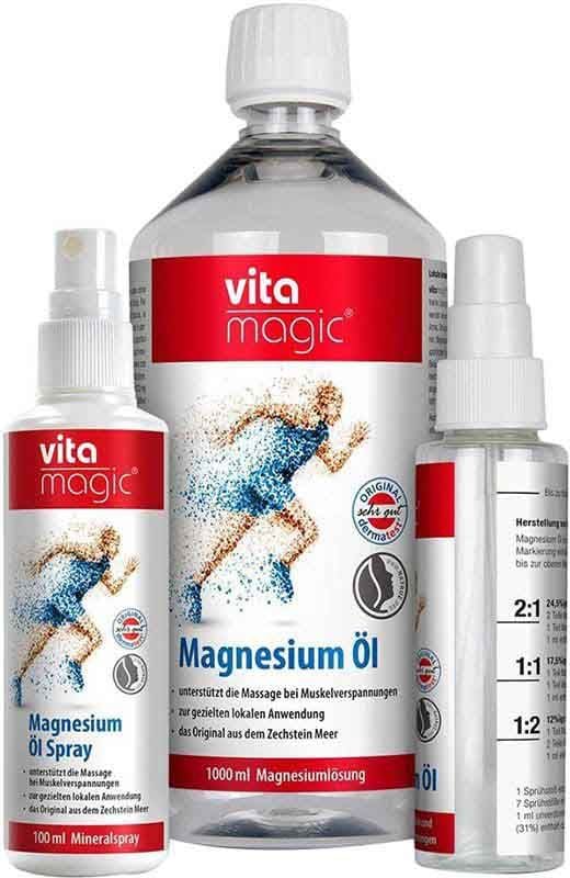 VITAMAGIC Mg Öl Set Spray Nachf 1lt+Leerfl VITAMAGIC Mg Öl Set Spray Nachf 1lt+Leerfl