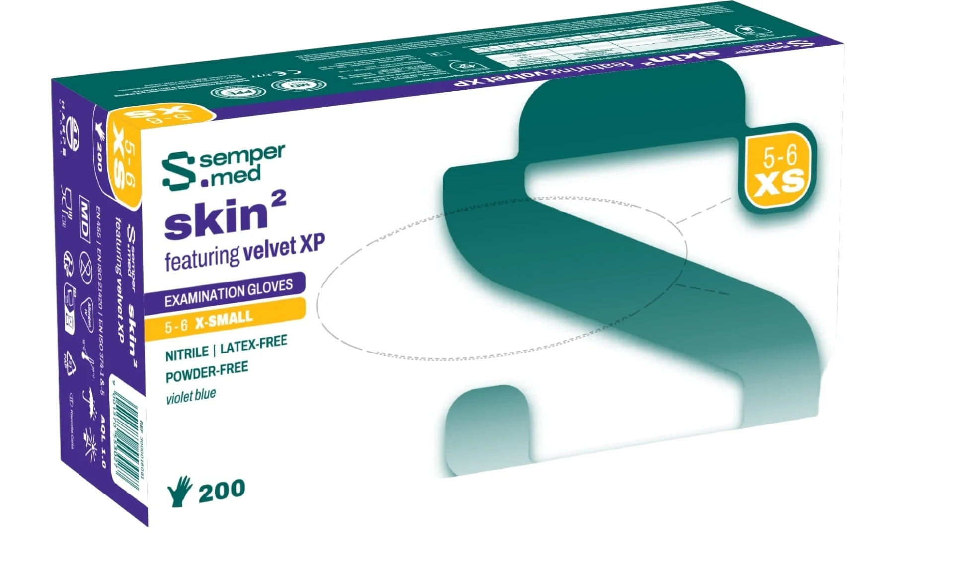 SEMPERMED Skin2 XS 200 pièces