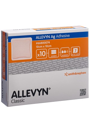 ALLEVYN AG Compresse ADHESIVE 10x10cm 10 pces