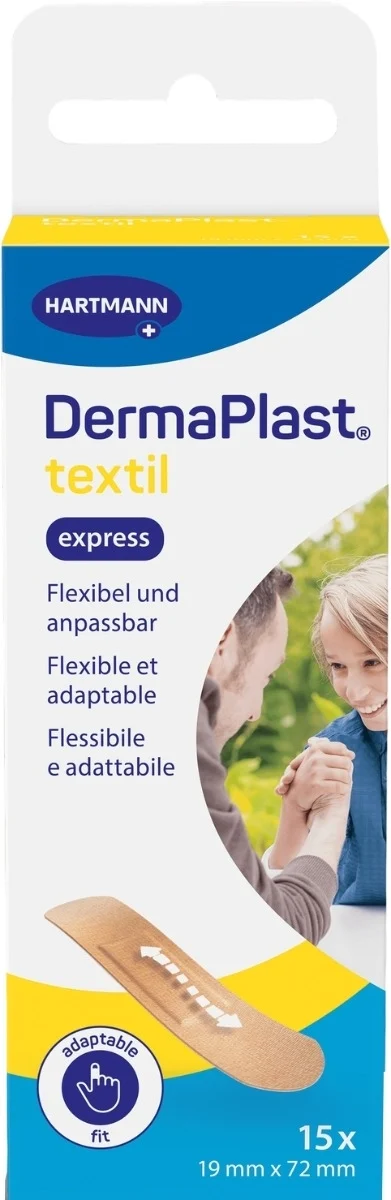 DermaPlast® Textile Express Strips 19 x 72 mm 15 pièces