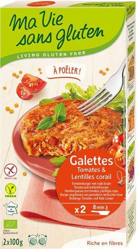 MA VIE S GLUT Bratlinge riz-lentilles rouges 2 x 100g