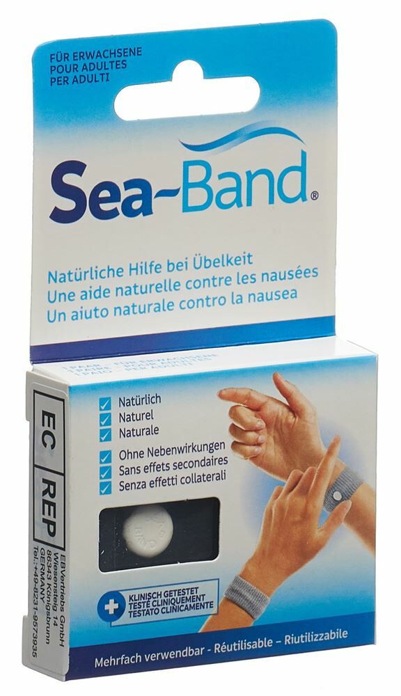 Bande d'acupression Sea-Band adulte noir 1 paire Bande d'acupression Sea-Band adulte noir 1 paire