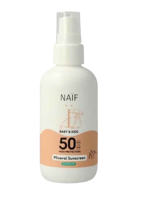 NAIF Baby&Kids Mineral Sun Spray sans parfum SPF50 100ml