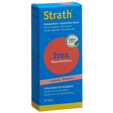 Strath Iron comprimés de fer naturel + levure végétale 30 comprimés Strath Iron comprimés de fer naturel + levure végétale 30 comprimés